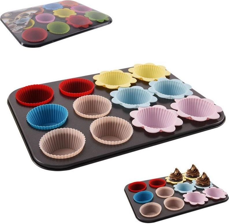Orion Forma na muffinki 12szt +foremki silikonowe uniwersalny