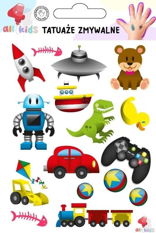 Tatuaże zmywalne dla dzieci Gry i zabawki