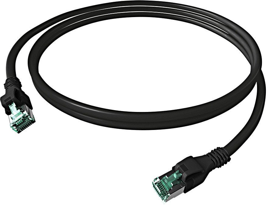 EasyLan DualBoot® PushPull Patch Cable Cat.6A (Class EA), S/FTP, RJ45 / RJ45, czarny, 3 m