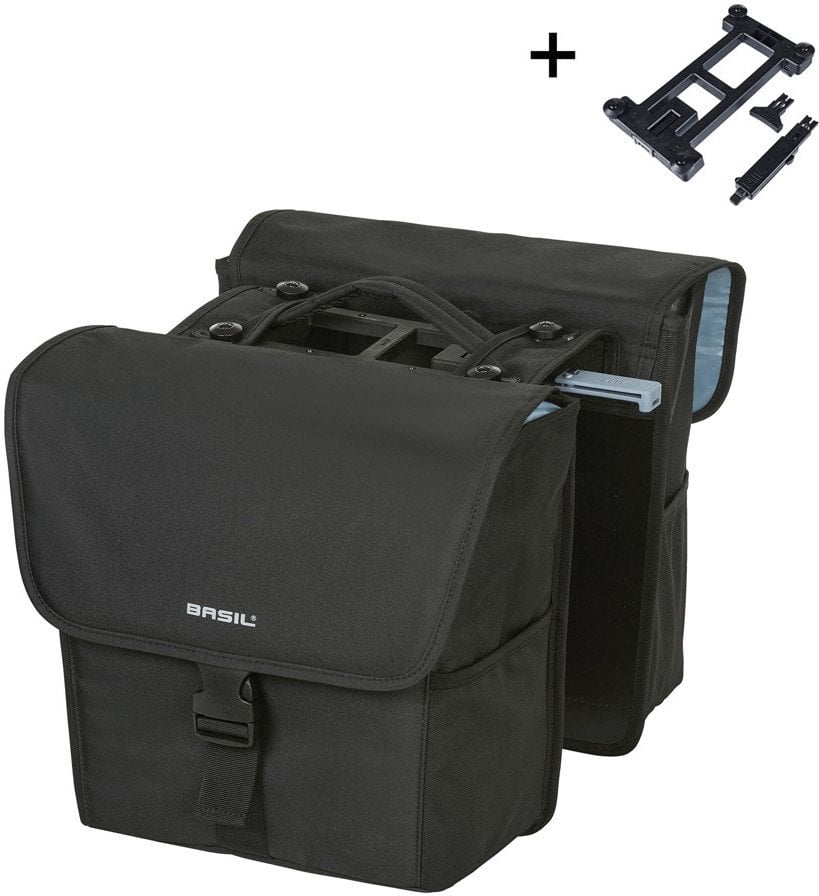 Basil Sakwa miejska podwójna BASIL GO DOUBLE BAG MIK 32L MIK System (ready to go) solid black (NEW 2...