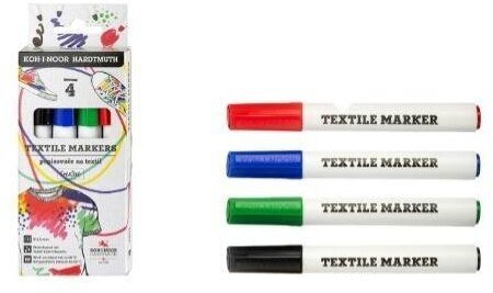 Koh I Noor Markery do tkanin 2,5mm 4 kolory (8593539371762)