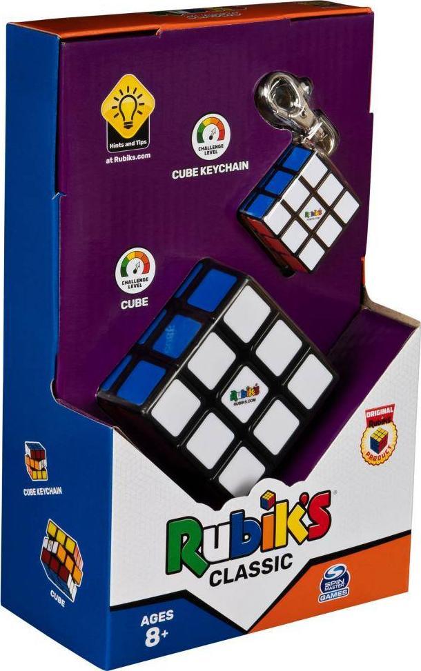 Spin Master Kostka Rubika 3x3 oraz brelok. Zestaw Rubik's Classic 6064011 Spin Master