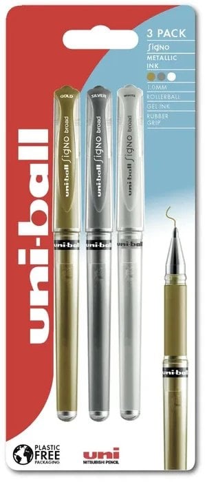 UNIBALL Uni-ball Signo 153 gel roller - guld/sølv/hvid