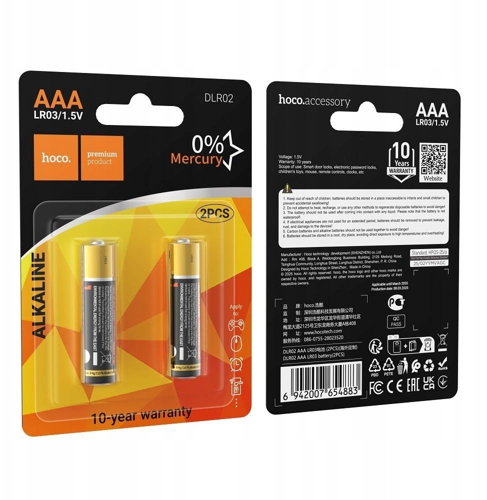 Bateria alkaliczna R3 (AAA) Hoco DLR02 2 szt