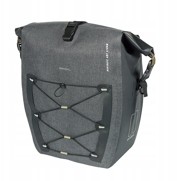 Basil Sakwa pojedyncza BASIL NAVIGATOR STORM SINGLE PANNIER BAG L 25-31 L, MIK Hooks System black