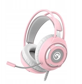 Słuchawki Marvo Marvo HG8936 słuchawki z mikrofonem różowa, podświetlona, 3.5 mm jack + USB