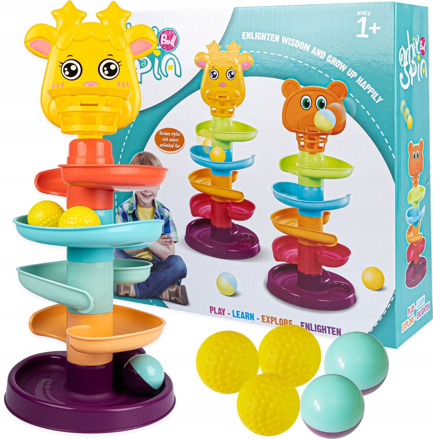 Wieża Kuleczkowa Piramidka Układanka Edukacyjna