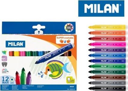 Milan Flamastry maxi Super Washable 12 kolorów