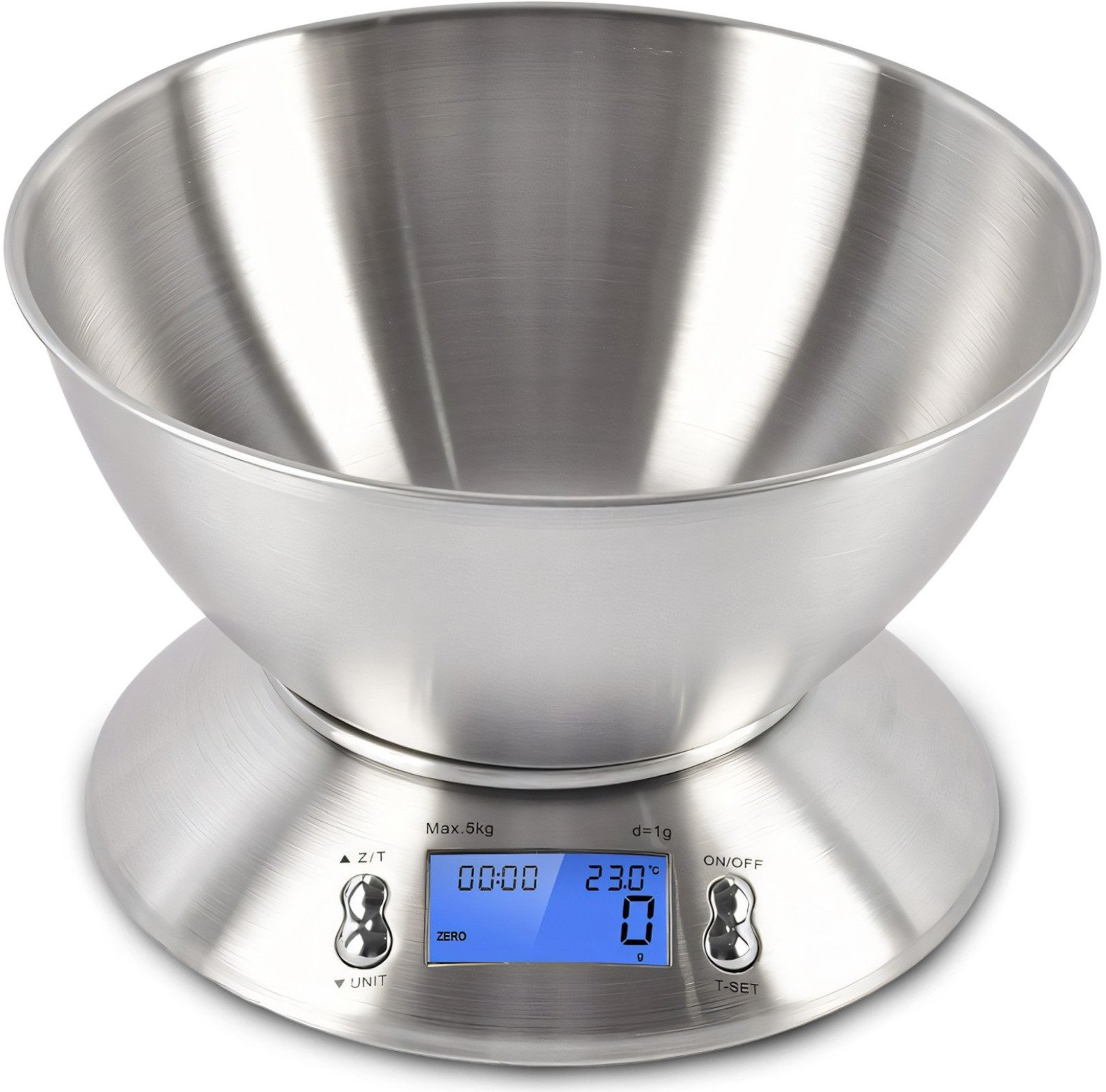 Waga kuchenna Retoo Waga elektroniczna kuchenna z miską termometrem STAL 1.8 l 1-5000 g / 1 g Waga e...