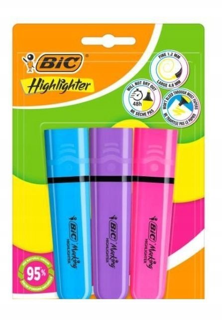 Bic Zakreślacz Flat Neon mix 3szt BIC