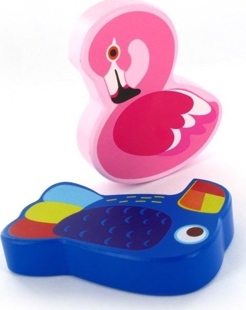 Brimarex Grzechotki drewniane flaming tukan papauga p24