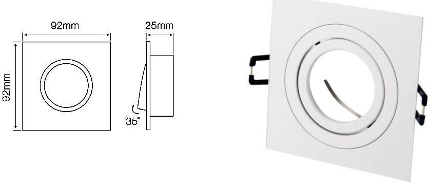 MPL Power Oprawa aluminiowa kwadrat ruch. SLIM biała AKROS