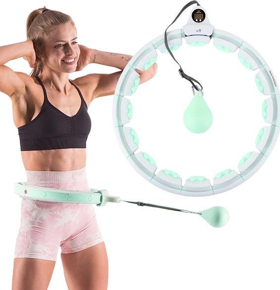 HMS HHW06 GREEN HULA HOP Z WYPUSTKAMI I OBCIĄŻNIKIEM + LICZNIK