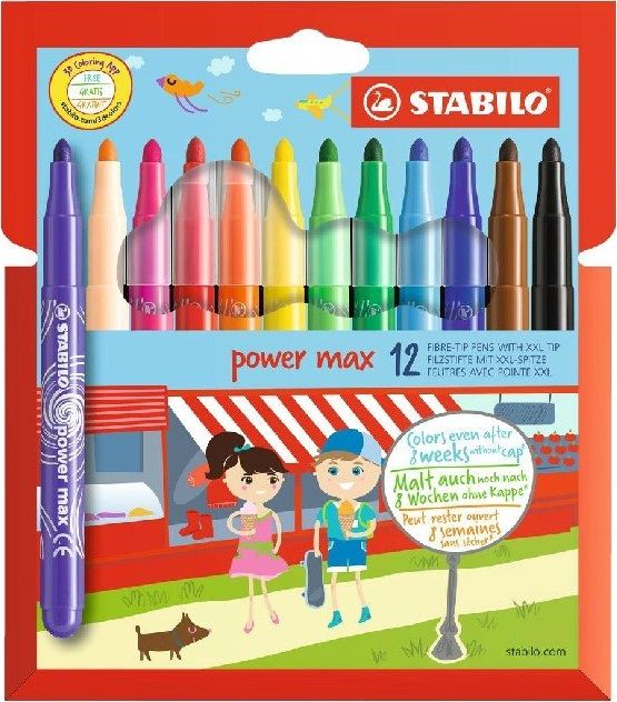 Stabilo FLAMASTRY STABILO POWER MAX PUD. Z ZAWIESZKĄ 12 SZT. 980/12-01