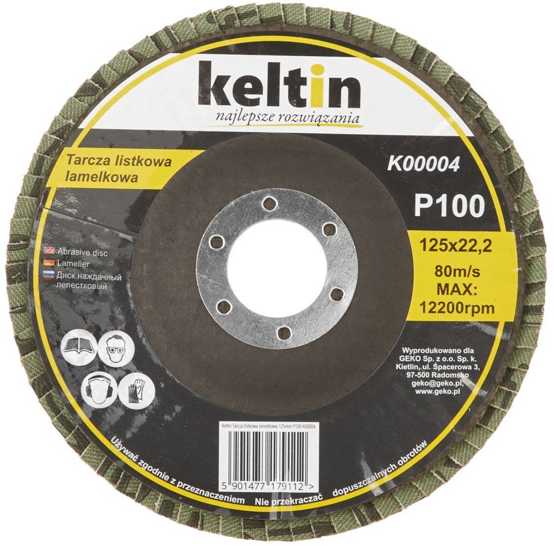 KELTIN Tarcza listkowa lamelkowa 125mm P100 (10/200)