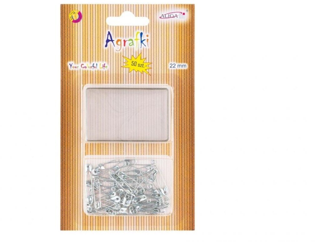Aliga Agrafki srebrne 22mm 50szt (5902150686040)