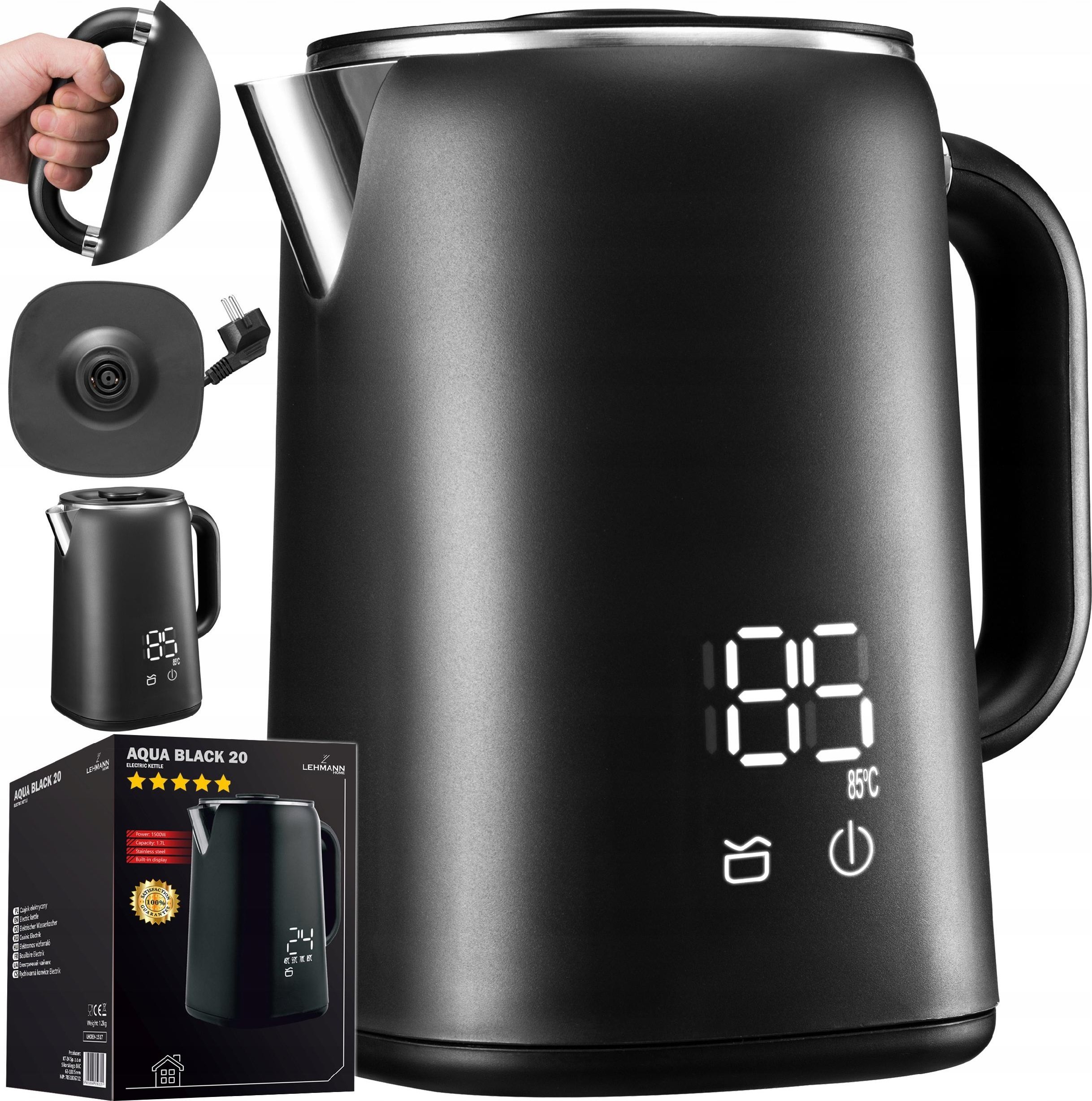 Czajnik Lehmann CZAJNIK ELEKTRYCZNY REGULACJA TEMPERATURY DOTYKOWY WYŚWIETLACZ 1500W 1,7L