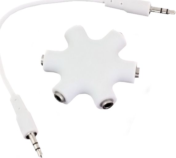 Apte Rozdzielacz słuchawkowy 6 portów 3,5mm minijack uniwersalny