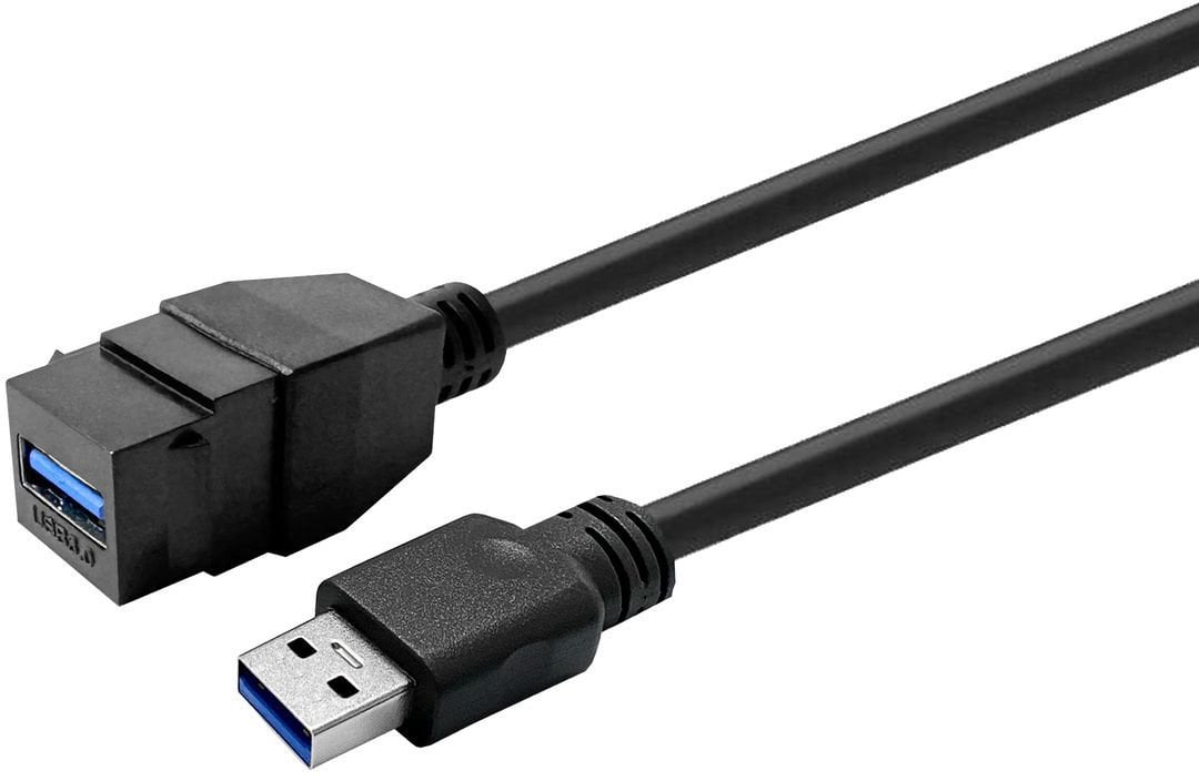 Kabel USB VivoLink Keystone Black USB3,0 A-Female to USB3,0 A-Male