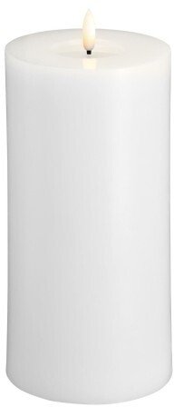 Moods & More MM LED pillar candle, Silk, Melted, Classic white, 99x200 mm