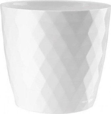 Galicja Doniczka plastikowa okrągła biała 20 cm Cristal