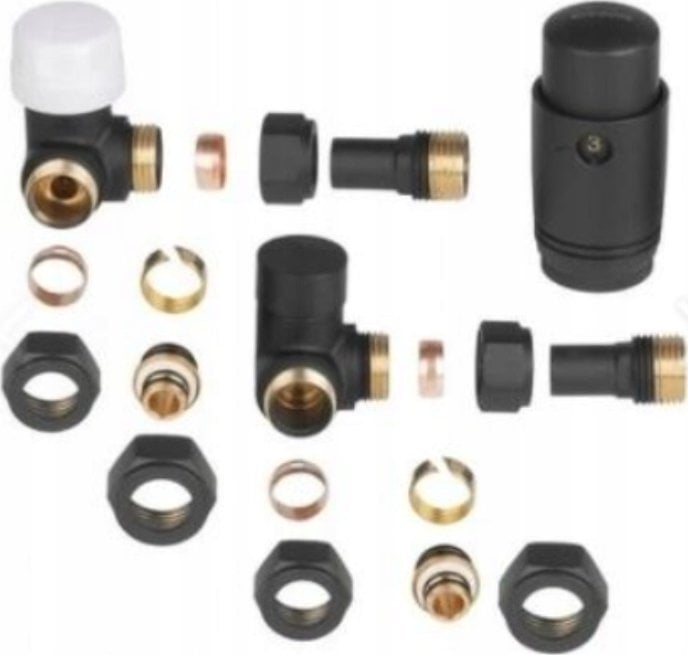 Invena INVENA KPL TERMOSTAT. OSIOWY CZARNY