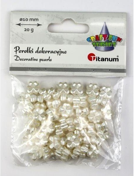 Teka Koraliki perełki plastikowe koniczyna 10mm 20g