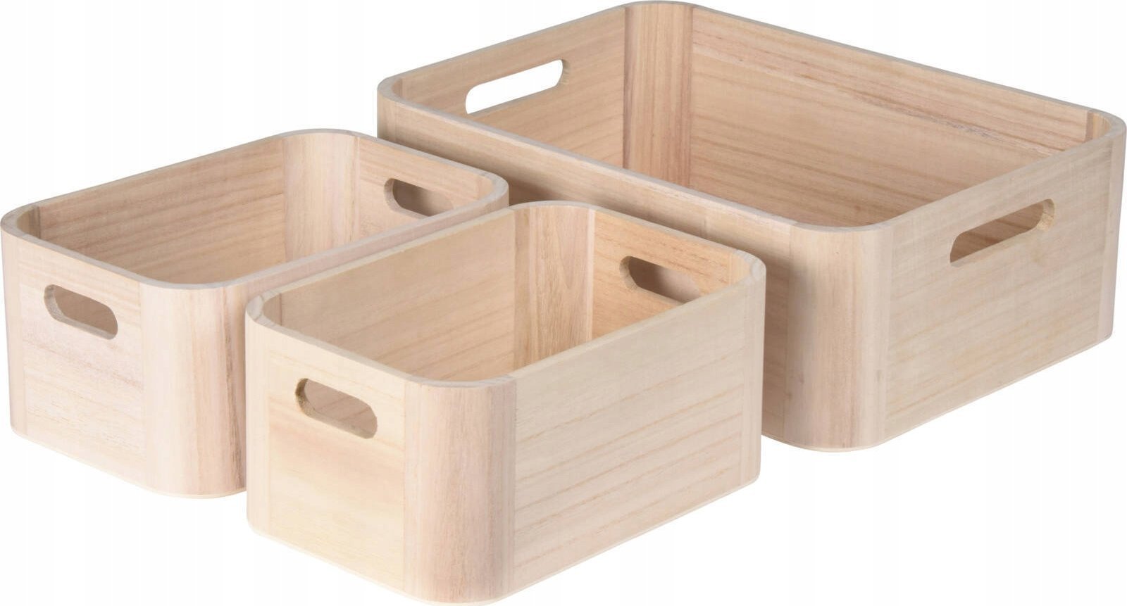Home Styling Collection Drewniane pudełka do organizacji, 3 szt.