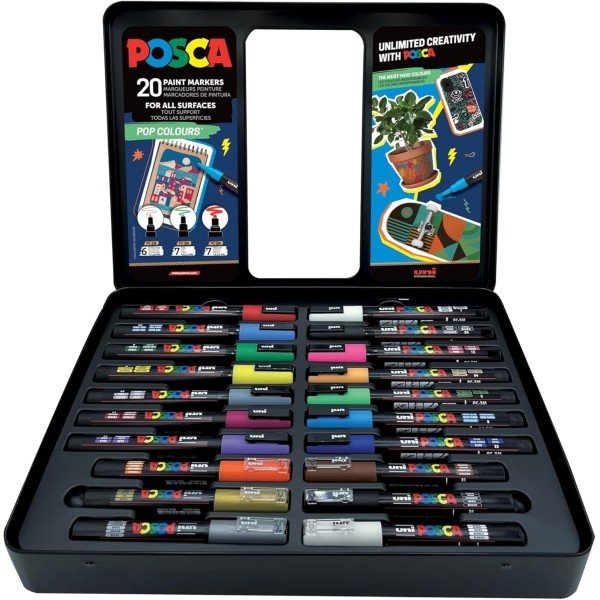 Ubiquiti POSCA GIFT METAL TIN, 20 ass. Pop Colours (6xpc1mc - 7xpc3m - 7xpc5m)