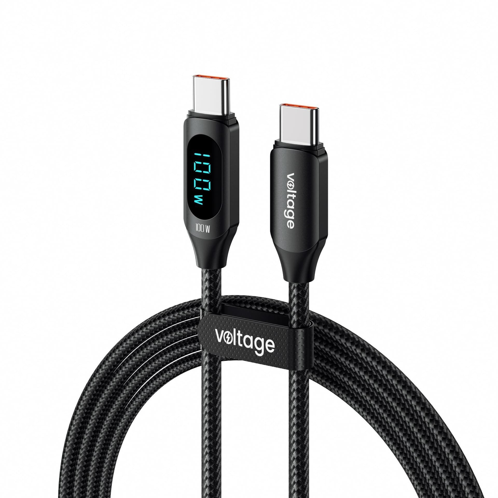 Kabel USB voltage USB-C - USB-C 1 m Czarny (VEKD100CC100BK)