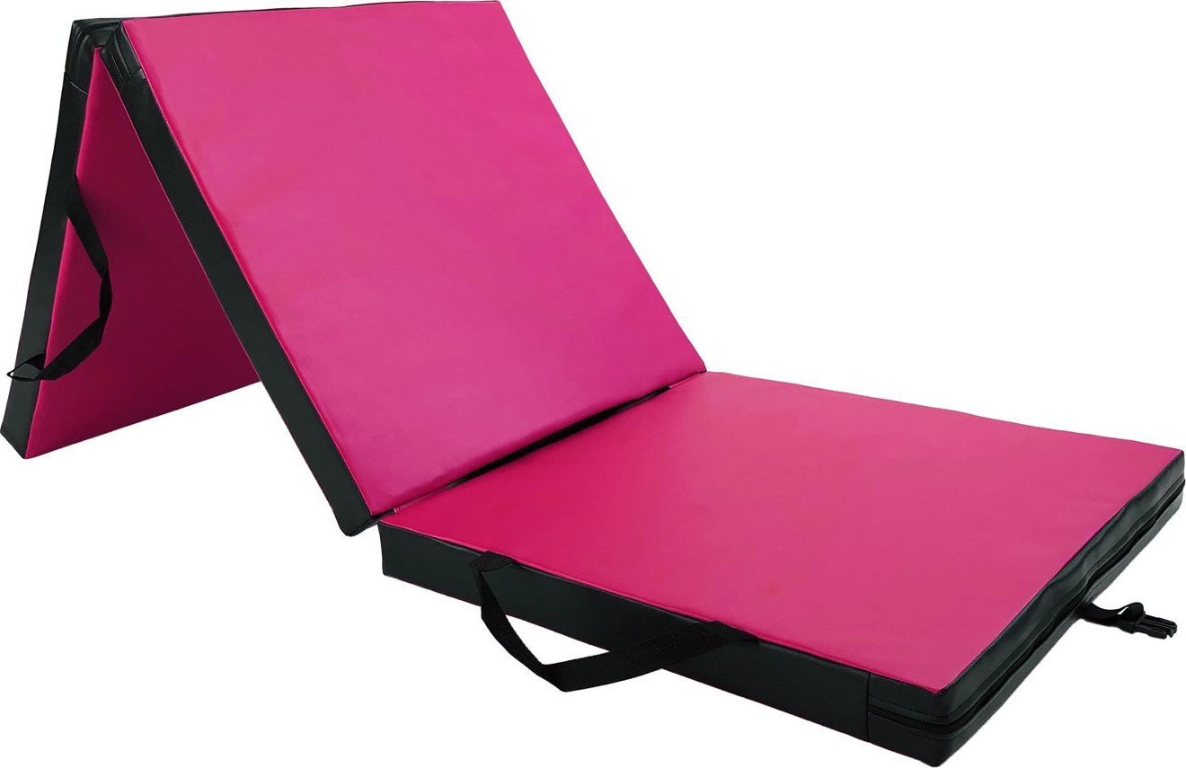 UnderFit Materac gimnastyczny 3-częściowy UF9567 180 cm x 60 cm x 6 cm różowy miękki