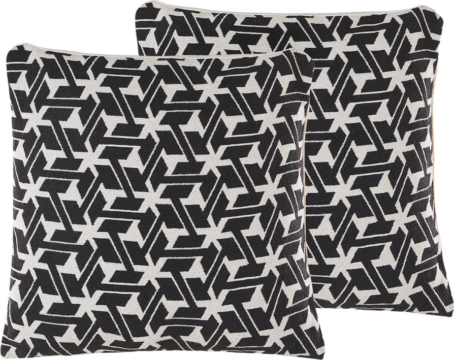 Zdjęcia - Poduszka Beliani Zestaw 2 poduszek dekoracyjnych 45 x 45 cm czarno-biały ANDIRIN 