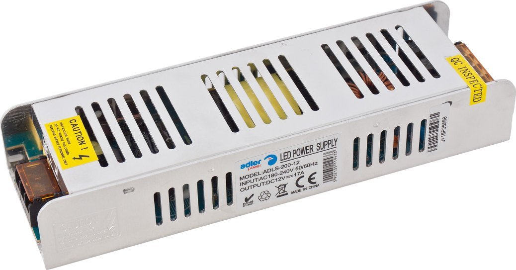 ADLS-200-24: ADLER Slim metal case power supply, 24V/8.33A