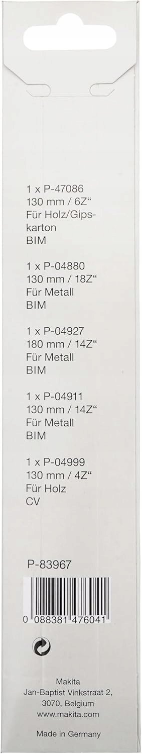 Makita Makita P-83967 Recipro Starter Set Uni 5pcs.