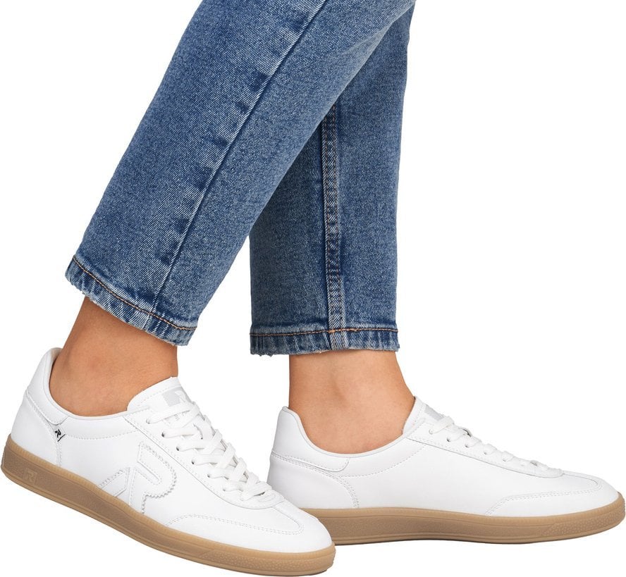 Rieker Skórzane półbuty trampki damskie białe W2200 36