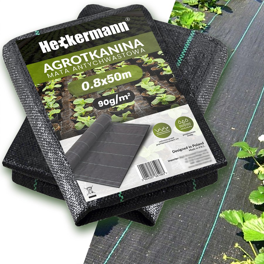 Agrotkanina Heckermann 0,8x50m 90g/m2 Czarna