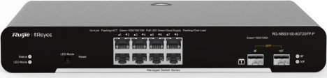Switch Reyee SWITCH ZARZĄDZALNY 8 PORTÓW 1GBIT + 2 PORTY UPLINK SFP 1GBIT | L2 | METALOWA OBUDOWA DESKTOP (RG-NBS3100-8GT2SFP)