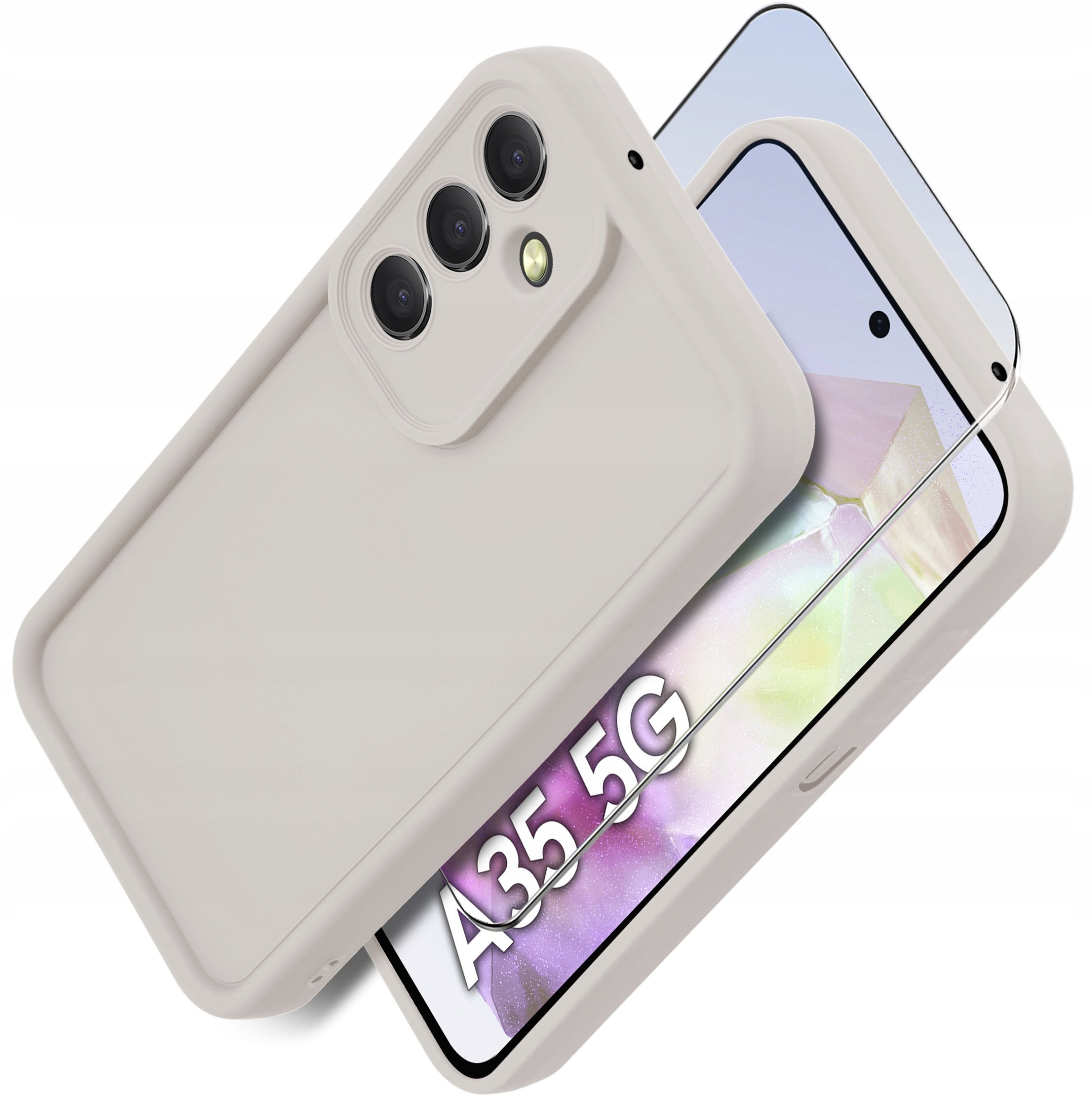 Etui do Samsung A35 5G silikonowe MATOWE + Szkło ochronne na ekran 9H