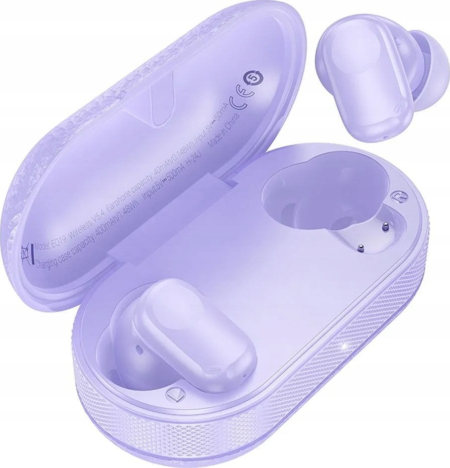HOCO słuchawki bezprzewodowe bluetooth TWS EQ19 fioletowe
