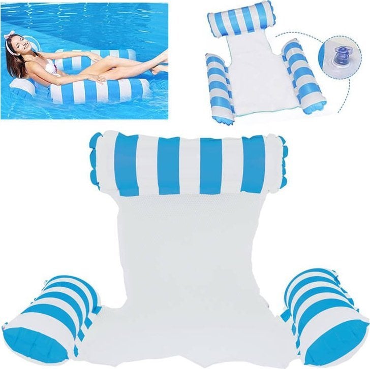 Jokomisiada Wygodny Fotel do pływania dmuchany siatka Materac hamak 110x 90 cm SP0767