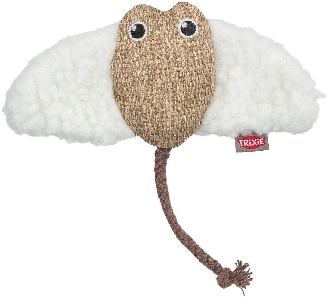 Płaszczka, zabawka, dla kota, materiał/plusz, 15 cm, z kocimiętką