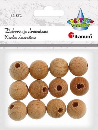 Titanum Koraliki drewniane 12szt