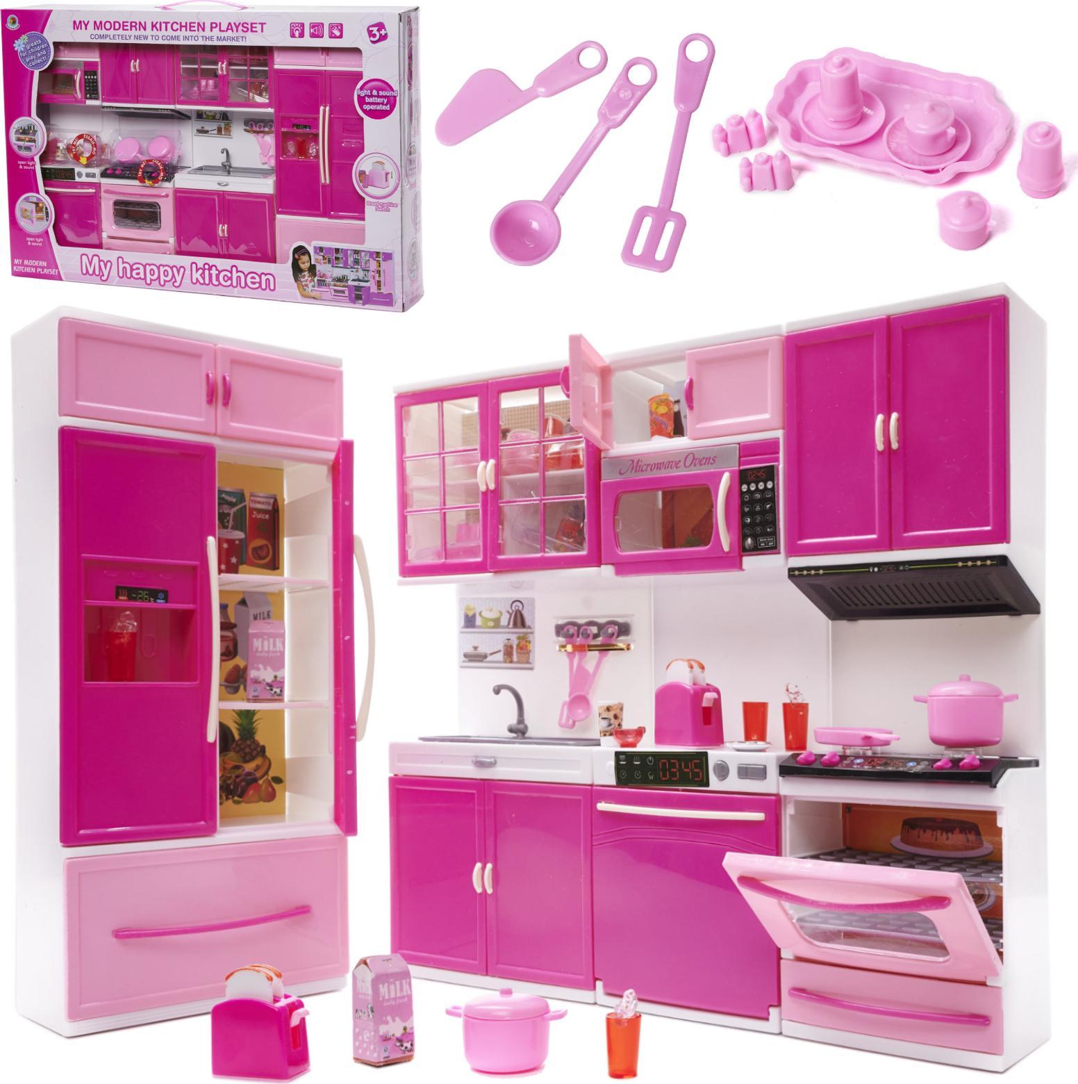 KIK Kuchnia z akcesoriami lalka zmywarka+lodówka