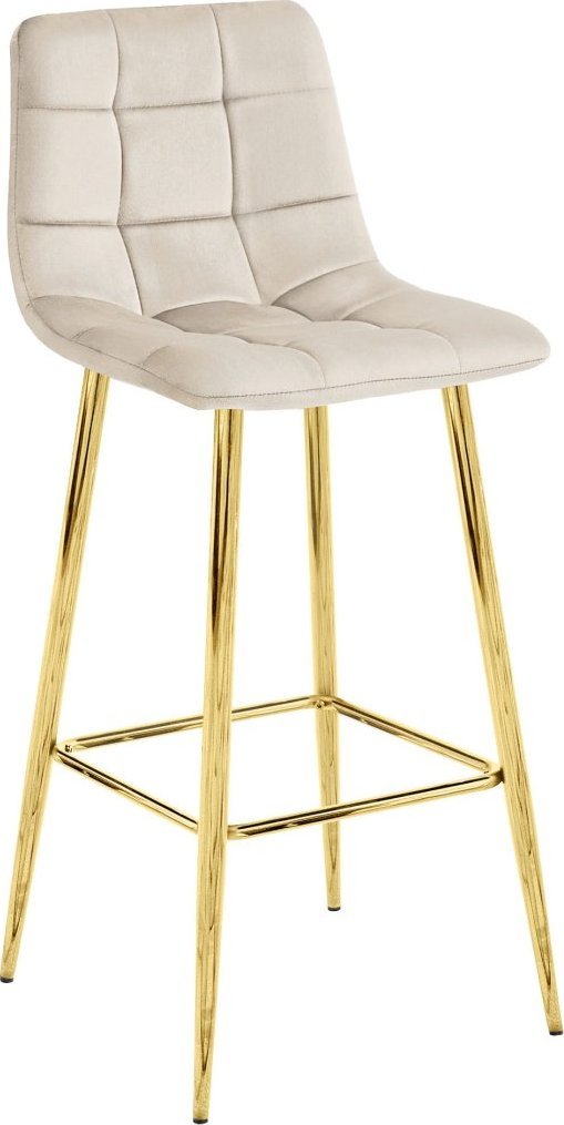 Hoker ARCETO - aksamit beż / nogi ZŁOTE x 1