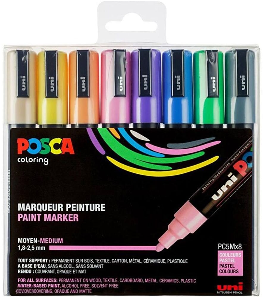 Posca PC-5M 8stk Pastelowe Kolory