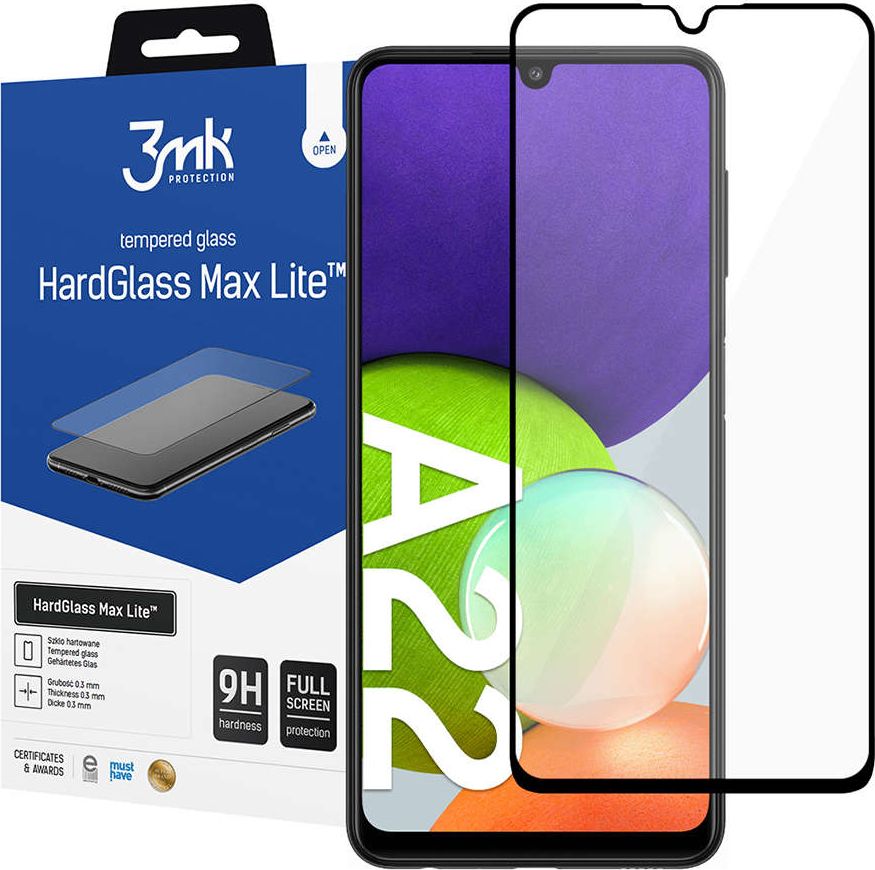 Zdjęcia - Szkło / folia ochronna 3MK Szkło hartowane HardGlass Max Lite do Samsung Galaxy A22 4G Black 