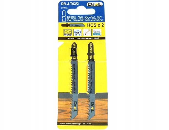 Drel Narrow-cut wood "DREL" T03/2 T111C 2 pcs.