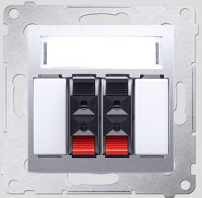 Kontakt-Simon Gniazdo głośnikowe SIMON54 podwójne srebrny - DGL32.01/43