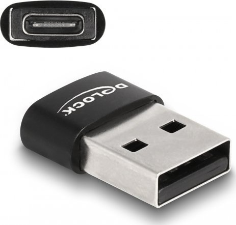 Zdjęcia - Czytnik kart pamięci / hub USB Delock Adapter USB   USB 2.0 Adapter USB Typ-A St > USB Type-C Bu schwarz 