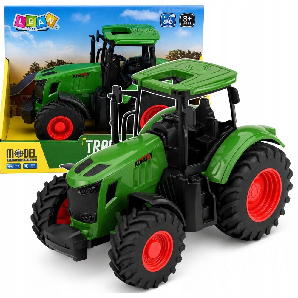 LeanToys Traktor Rolniczy Farmerski Gospodarski Gumowe Koła Zielony 1:24